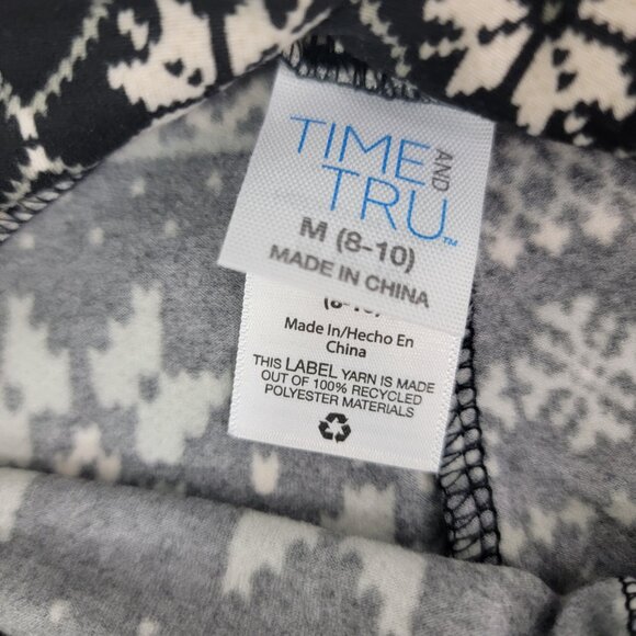 Time & Tru Fair Isle Snowflake Graphic Velour Ankle Leggings – Size Medium NWT - Picture 12 of 13